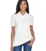 8530 UltraClub® Ladies' Classic Pique Cotton Polo WHITE front view