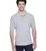 8535 UltraClub® Men's Classic Pique Cotton Polo HEATHER GREY front view