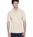 8535 UltraClub® Men's Classic Pique Cotton Polo STONE front view