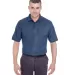 8540 UltraClub® Men's Whisper Pique Blend Polo   NAVY HTHR front view