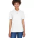 8541 UltraClub® Ladies' Whisper Pique Blend Polo WHITE front view