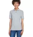 8541 UltraClub® Ladies' Whisper Pique Blend Polo HEATHER GREY front view