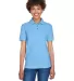 8541 UltraClub® Ladies' Whisper Pique Blend Polo CORNFLOWER front view