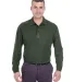 8542 UltraClub® Adult Long-Sleeve Whisper Pique B FOREST GREEN front view