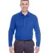 8542 UltraClub® Adult Long-Sleeve Whisper Pique B ROYAL front view