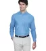 8960 UltraClub® Men's Cypress Denim Button up Shi LIGHT BLUE front view