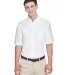 8972 UltraClub® Men's Classic Wrinkle-Free Blend  WHITE front view