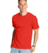 5180 Hanes Beefy-T in Poppy red front view