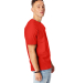 5180 Hanes Beefy-T in Poppy red side view