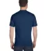 5180 Hanes® Beefy®-T in Heather navy back view