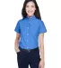 8973 UltraClub® Ladies' Classic Wrinkle-Free Blen FRENCH BLUE front view