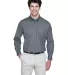 8975 UltraClub® Men's Whisper Twill Blend Woven S GRAPHITE front view