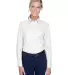 8976 UltraClub® Ladies' Whisper Twill Blend Woven WHITE front view