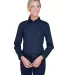 8976 UltraClub® Ladies' Whisper Twill Blend Woven NAVY front view
