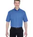 8977 UltraClub® Adult Whisper Twill Blend Short-S FRENCH BLUE front view