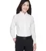 8990 UltraClub® Ladies' Classic Wrinkle-Free Blen WHITE front view