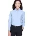 8990 UltraClub® Ladies' Classic Wrinkle-Free Blen LIGHT BLUE front view