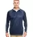 8398 UltraClub® Adult Cool & Dry Sport 1/4-Zip Pe NAVY/ GREY front view