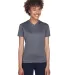 8400L UltraClub® Ladies' Cool & Dry Sport V-Neck  CHARCOAL front view