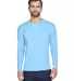 8422 UltraClub® Adult Cool & Dry Sport Long-Sleev COLUMBIA BLUE front view