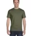 5280 Hanes Heavyweight T-shirt in Fatigue green front view