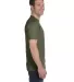 5280 Hanes Heavyweight T-shirt in Fatigue green side view