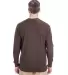 8456 UltraClub® Adult Mini Thermal Cotton Henley CHOCOLATE back view
