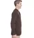 8456 UltraClub® Adult Mini Thermal Cotton Henley CHOCOLATE side view