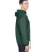 8915 UltraClub® Adult Nylon Fleece-Lined Hooded J FOREST GREEN side view