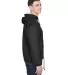 8915 UltraClub® Adult Nylon Fleece-Lined Hooded J BLACK side view