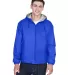 8915 UltraClub® Adult Nylon Fleece-Lined Hooded J ROYAL front view
