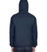 8915 UltraClub® Adult Nylon Fleece-Lined Hooded J NAVY back view