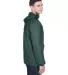 8925 UltraClub® Adult 1/4-Zip Hooded Nylon Pullov FOREST GREEN side view