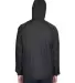 8925 UltraClub® Adult 1/4-Zip Hooded Nylon Pullov BLACK back view