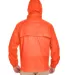 8929 UltraClub® Adult Hooded Nylon Zip-Front Pack BRIGHT ORANGE back view