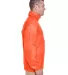 8929 UltraClub® Adult Hooded Nylon Zip-Front Pack BRIGHT ORANGE side view