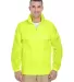8929 UltraClub® Adult Hooded Nylon Zip-Front Pack BRIGHT YELLOW front view