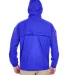 8929 UltraClub® Adult Hooded Nylon Zip-Front Pack ROYAL back view