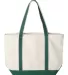 8872 Liberty Bags - 16 Ounce Cotton Canvas Tote NATURAL/ FO GRN back view