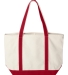 8872 Liberty Bags - 16 Ounce Cotton Canvas Tote NATURAL/ RED back view