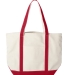 8872 Liberty Bags - 16 Ounce Cotton Canvas Tote NATURAL/ RED front view