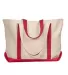 8872 Liberty Bags - 16 Ounce Cotton Canvas Tote NATURAL/ RED front view