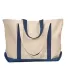8872 Liberty Bags - 16 Ounce Cotton Canvas Tote NATURAL/ NAVY front view