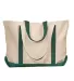 8872 Liberty Bags - 16 Ounce Cotton Canvas Tote NATURAL/ FO GRN front view