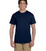 3931 Fruit of the Loom Adult Heavy Cotton HDTM T-S in J navy front view