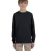 29BL Jerzees Youth Long-Sleeve Heavyweight 50/50 B BLACK front view