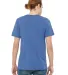 BELLA+CANVAS 3021 Unisex Cotton Pocket Tee in Hthr tr roy/ nvy back view