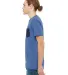 BELLA+CANVAS 3021 Unisex Cotton Pocket Tee in Hthr tr roy/ nvy side view