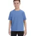 9018 Comfort Colors - Pigment-Dyed Ringspun Youth  in Flo blue front view