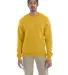 S600 Champion Logo Double Dry Crewneck Pullover in Gold front view